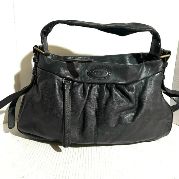 Lancel black leather satchel handbag - Picture 1 of 11